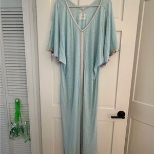 Pitusa Light Mint Green Maxi Dress with Pastel Logo